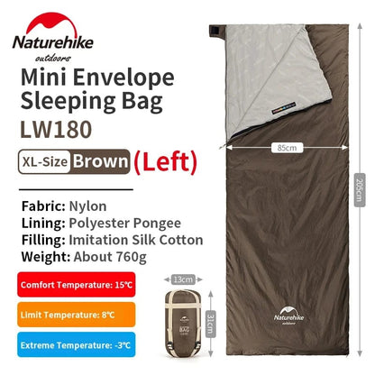 Sac de couchage | Naturehike Mini Envelope Brown XL-Size Left