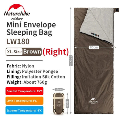 Sac de couchage | Naturehike Mini Envelope Brown XL-Size Right
